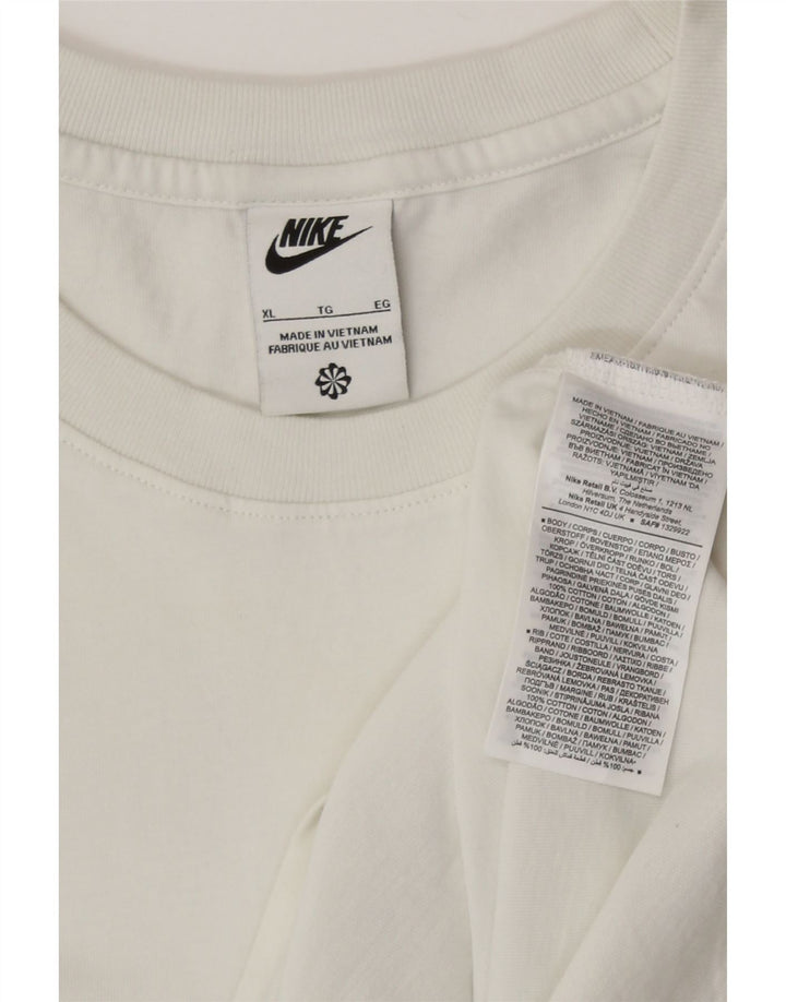 T-shirt grafica da uomo Nike Top XL in cotone bianco sporco