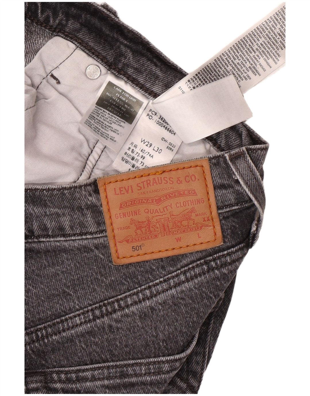 LEVI'S Jeans dritti da uomo 501 W29 L30 Cotone grigio