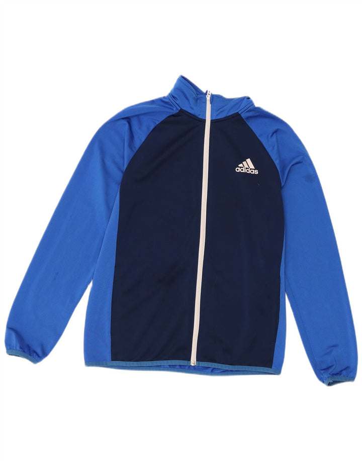 Giacca da tuta da ragazzo Adidas 13-14 anni in poliestere color block blu