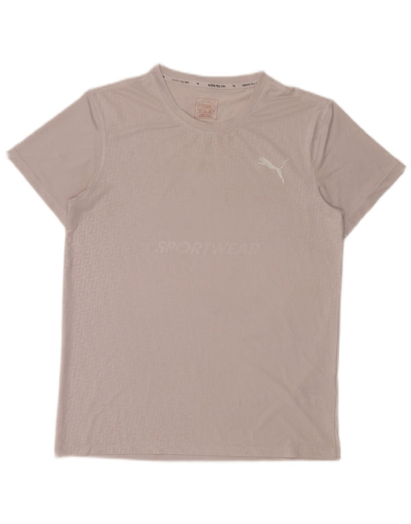 T-shirt grafica da uomo Puma Top grande in cotone geometrico grigio