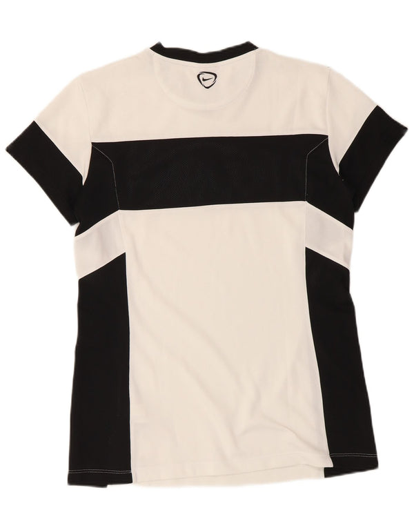 T-shirt Nike Dri Fit da uomo, top in poliestere color block bianco medio
