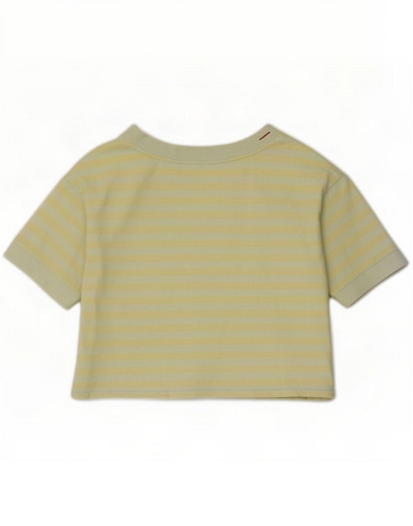 Guess T-shirt corta con grafica oversize da donna UK 6 XS a righe verdi