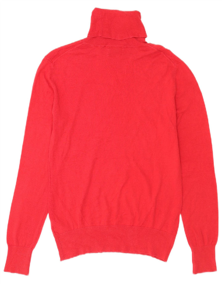 Maglione maglione a collo alto da donna Massimo Dutti UK 14 grande seta rossa