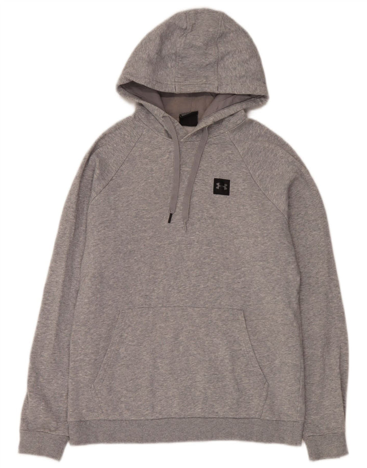 Felpa con cappuccio da uomo Under Armour in cotone chiazzato grigio medio