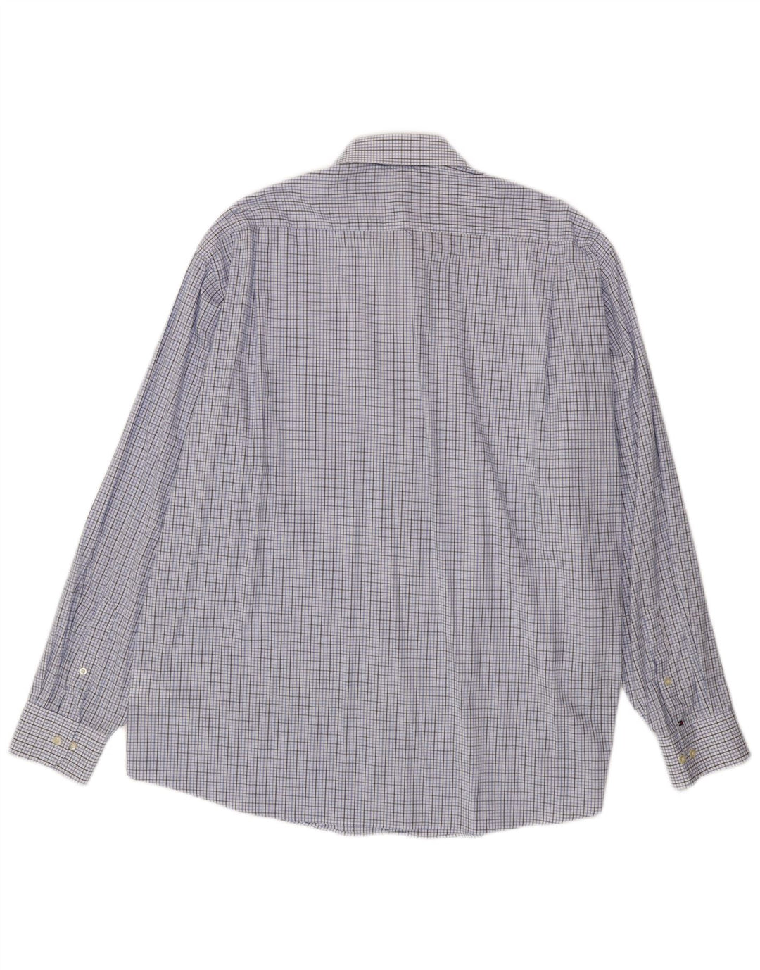 Tommy Hilfiger Camicia da uomo elasticizzata vestibilità regolare taglia 17 17 1/2 XL a quadri blu