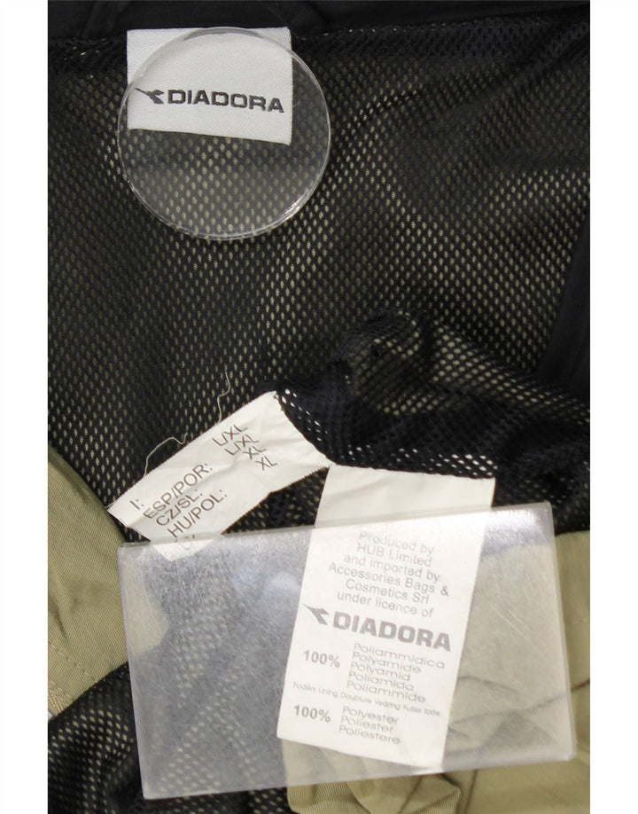 DIADORA Giacca antipioggia da uomo con cappuccio UK 42 XL Khaki Poliammide