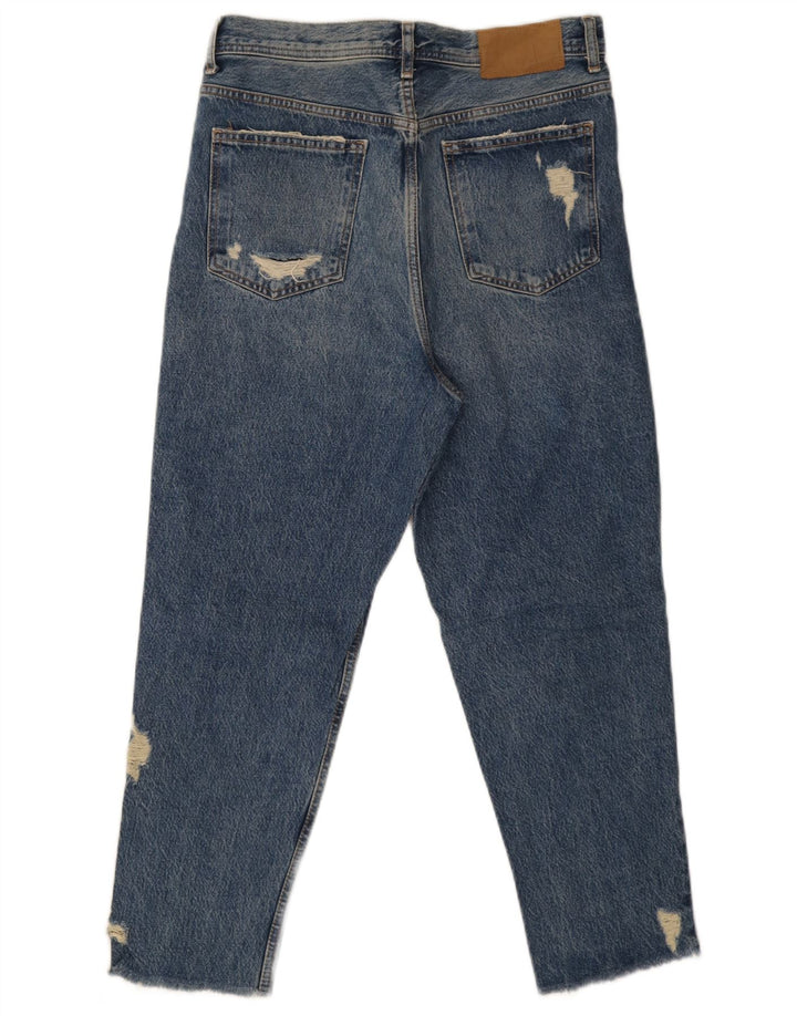 Jeans corti invecchiati da uomo Zara EU 40 medio W31 L26 cotone blu