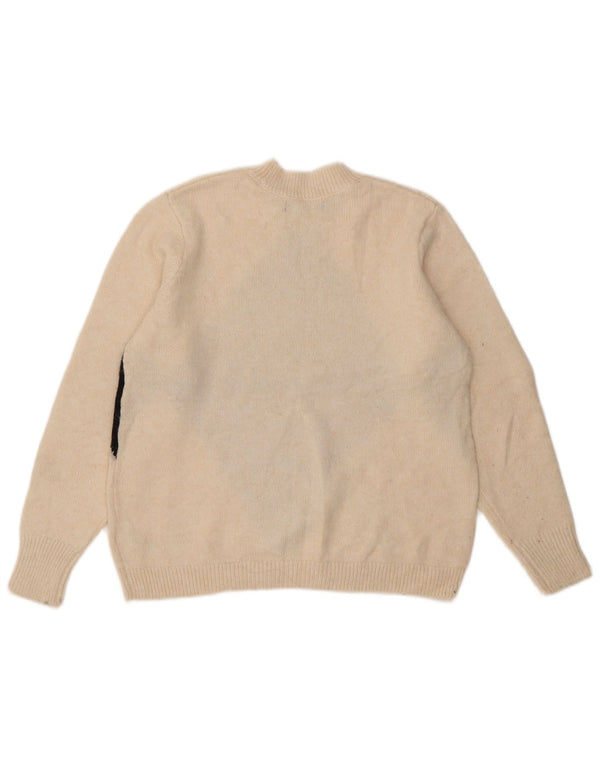 Maglione maglione girocollo da donna Marks & Spencer UK 14 medio bianco