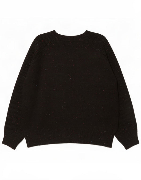 Marks & Spencer maglione da donna con scollo a barchetta UK 16 grande nero screziato