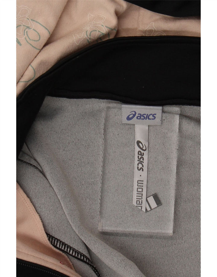 Felpa con cappuccio e zip da donna Asics UK 14 Medium Black Colourblock