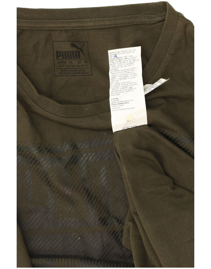 T-shirt grafica da uomo PUMA Top Small in cotone verde