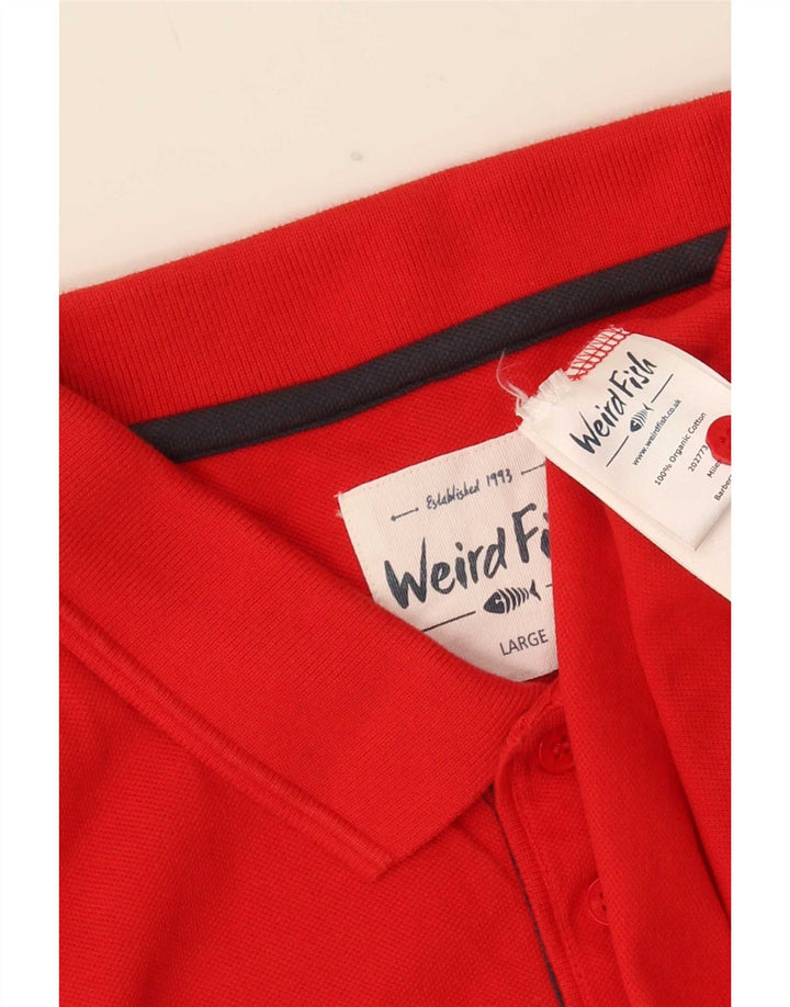 Polo da uomo Weird Fish grande rossa in cotone
