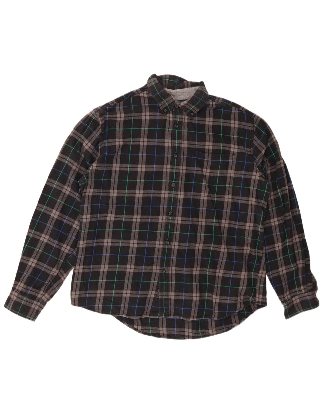 EDDIE BAUER Camicia da uomo in flanella XL in cotone a quadri nero