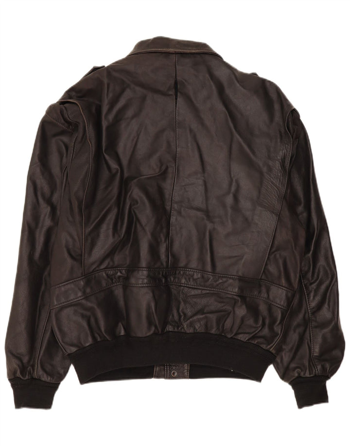 Giacca in pelle militare da uomo Marpel UK 40 grande in pelle nera