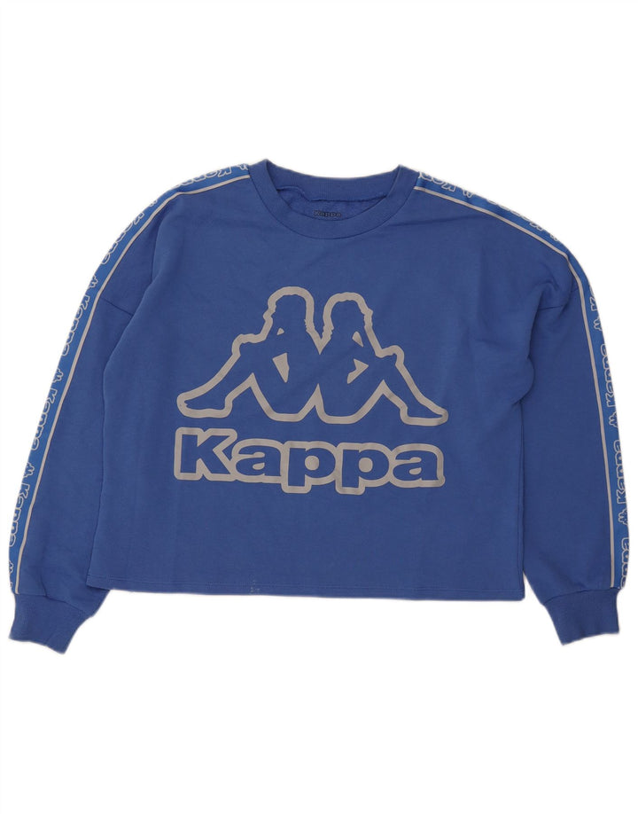 Felpa oversize con grafica Tezenis da donna Kappa, maglione UK 14, blu medio