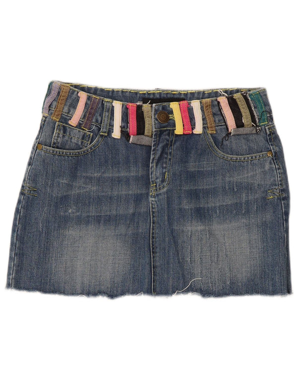 Mini gonna di jeans da donna Dsquared2 IT 42 media W30 blu cotone color block