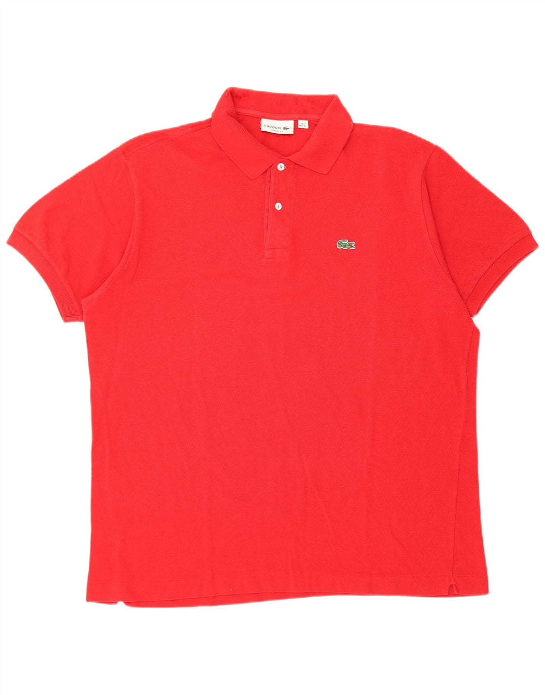 Polo Lacoste da uomo vestibilità classica taglia 7 2XL cotone rosso