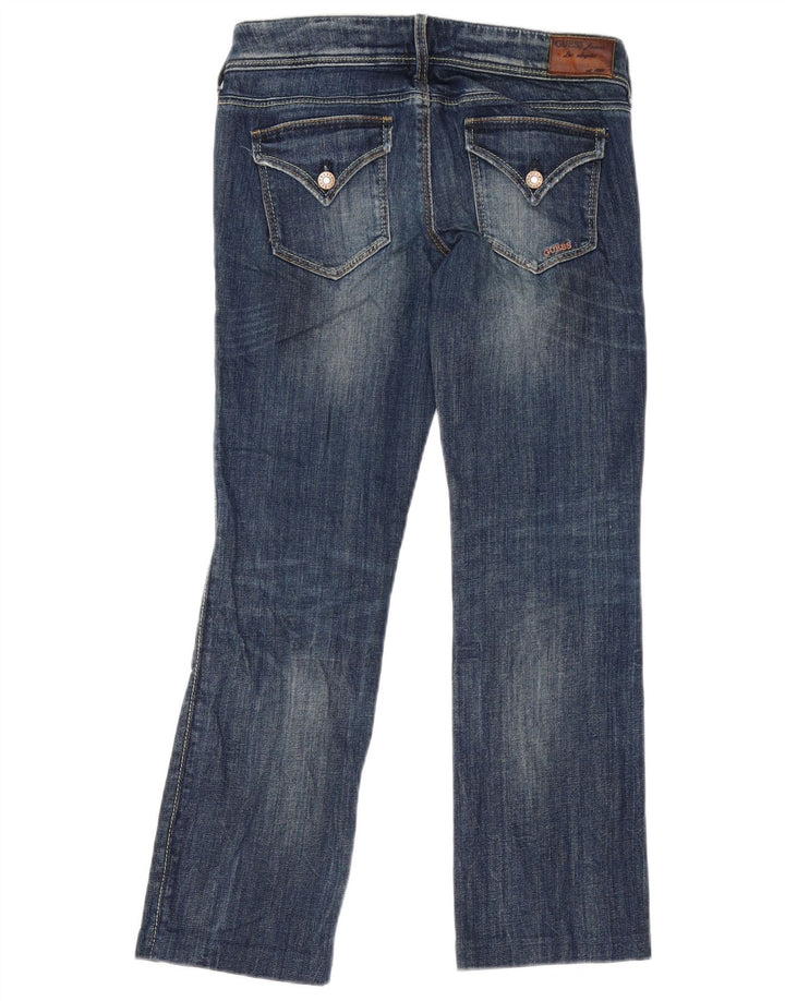 Jeans dritti regolari da donna Guess W28 L27 cotone blu navy