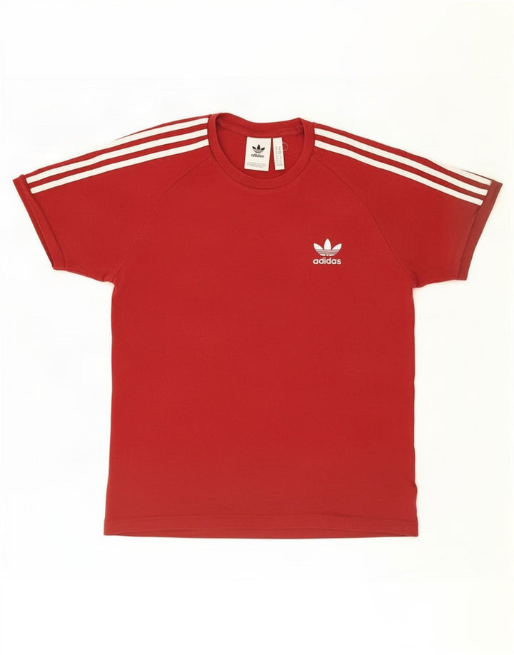 T-shirt da uomo Adidas Top in cotone rosso medio