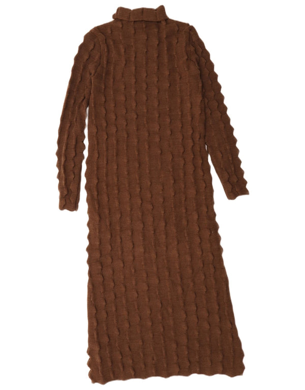 Abito maglione a maniche lunghe da donna Zara UK 10 piccolo in acrilico marrone