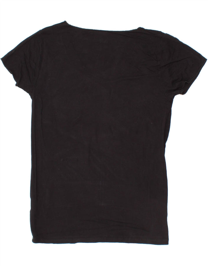 PEPE JEANS Womens Graphic T-Shirt Top UK 12 Medium Black Viscose Vintage PEPE Jeans and Second-Hand PEPE Jeans from Messina Hembry 
