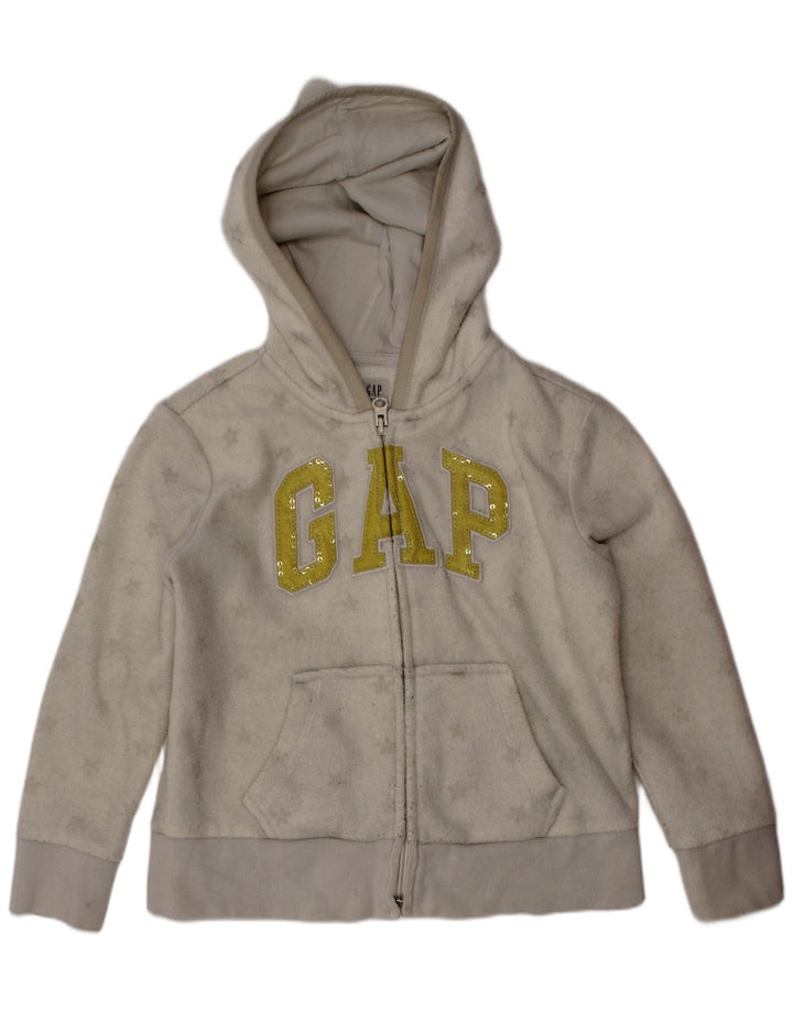 Giacca in pile con cappuccio grafico per ragazze GAP 6-7 anni piccola in poliestere bianco