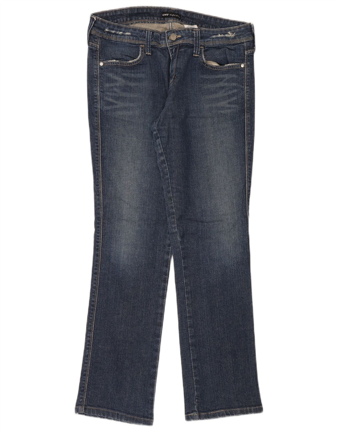 Jeans dritti effetto invecchiato da donna Levi's US 10 Large W32 L32 cotone blu