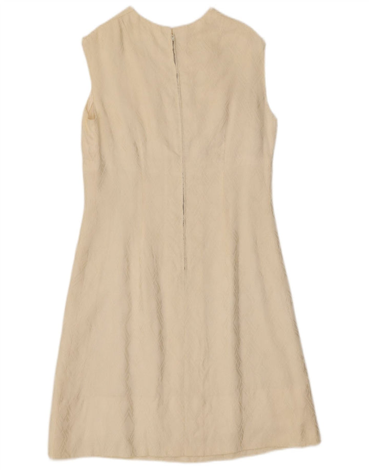 VINTAGE Womens A-Line Dress UK 12 Medium Off White Argyle/Diamond