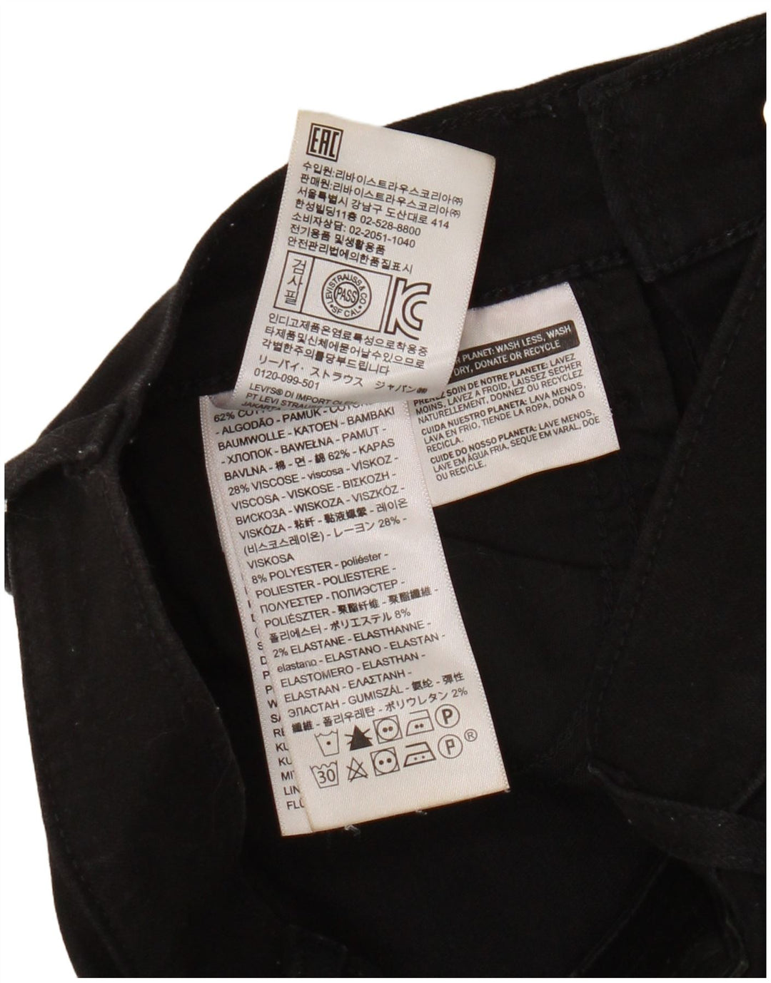 Jeans Bootcut da donna Levi's W23 L26 cotone nero