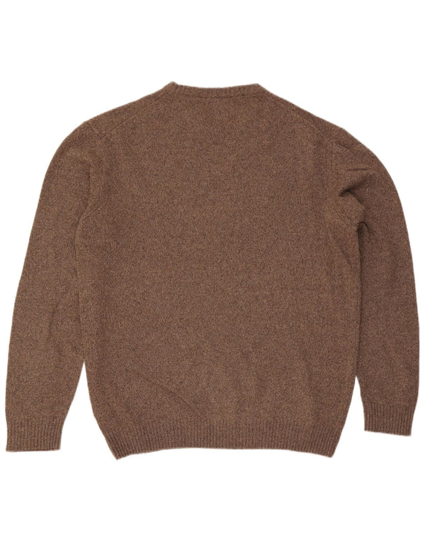 Maglione maglione girocollo da uomo Marlboro Classics 3XL lana screziata marrone