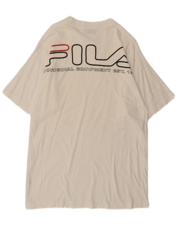 T-shirt grafica da uomo Fila Top in cotone bianco medio