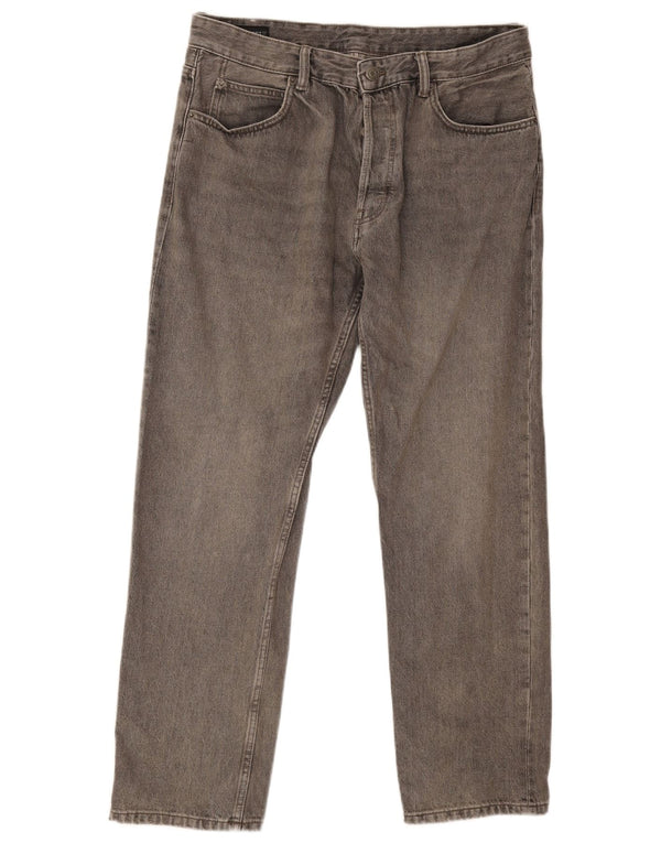 Jeans dritti da uomo Zara EU 46 XL W36 L30 Cotone grigio