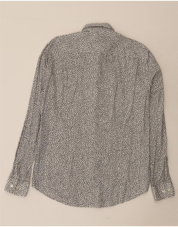 Camicia slim fit da uomo Hugo Boss in cotone floreale bianco medio