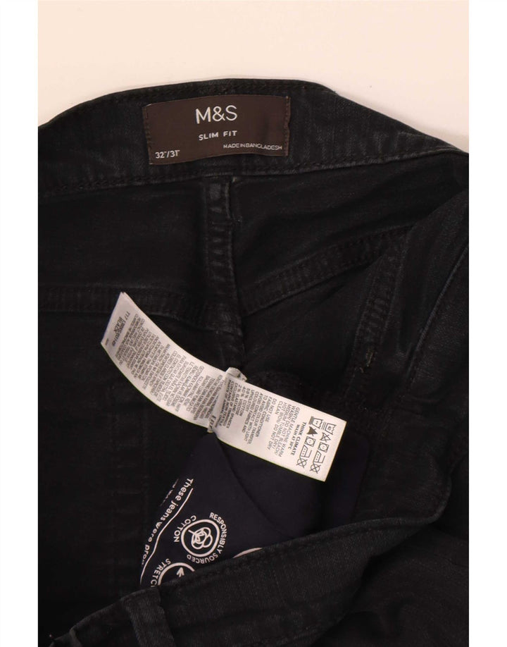 Jeans slim da uomo Marks & Spencer W32 L31 cotone nero