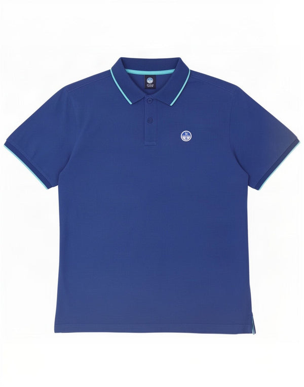 Polo da uomo North Sails Large in cotone blu