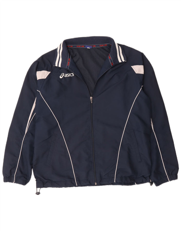 Giacca da ginnastica da uomo Asics grande in poliestere blu navy