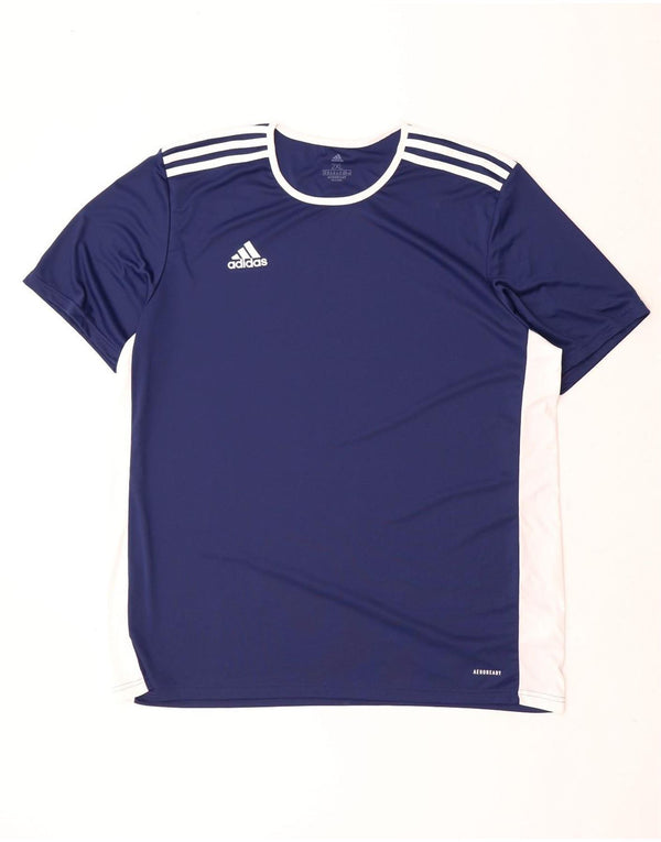 T-shirt Adidas Aeroready da uomo Top 2XL Poliestere color block blu navy