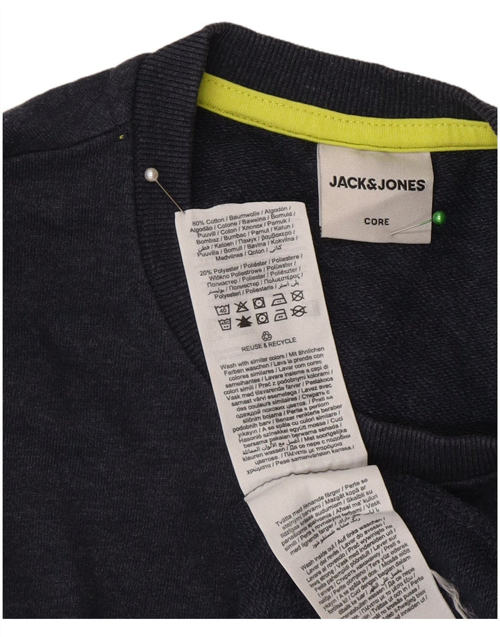 Jack & Jones Felpa con grafica da uomo Maglione piccolo in cotone blu navy