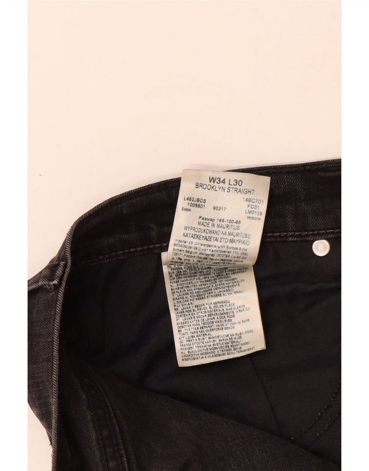 Jeans dritti da uomo Lee Brooklyn W34 L30 cotone nero