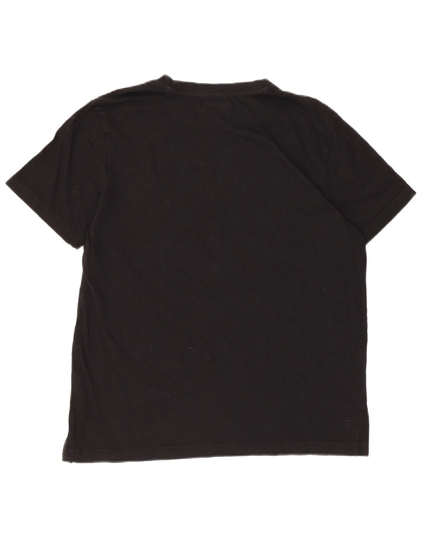 Kappa Womens Graphic T-Shirt Top UK 14 Medium Black Cotton