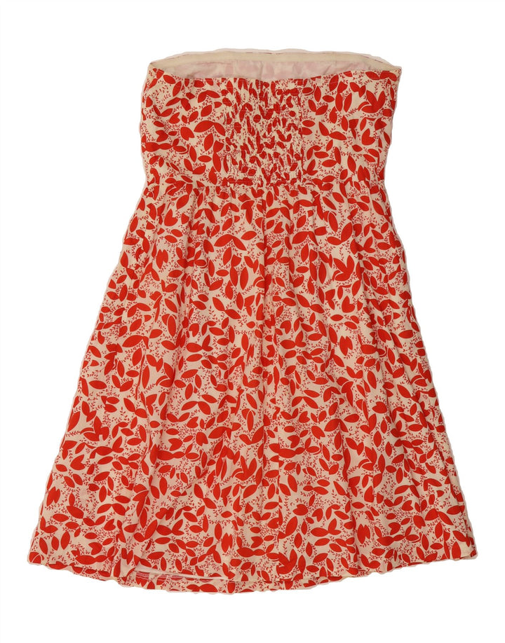 J. CREW Womens Abstract Pattern Strapless Dress US 10 Large Red Cotton Vintage J. Crew and Second-Hand J. Crew from Messina Hembry 