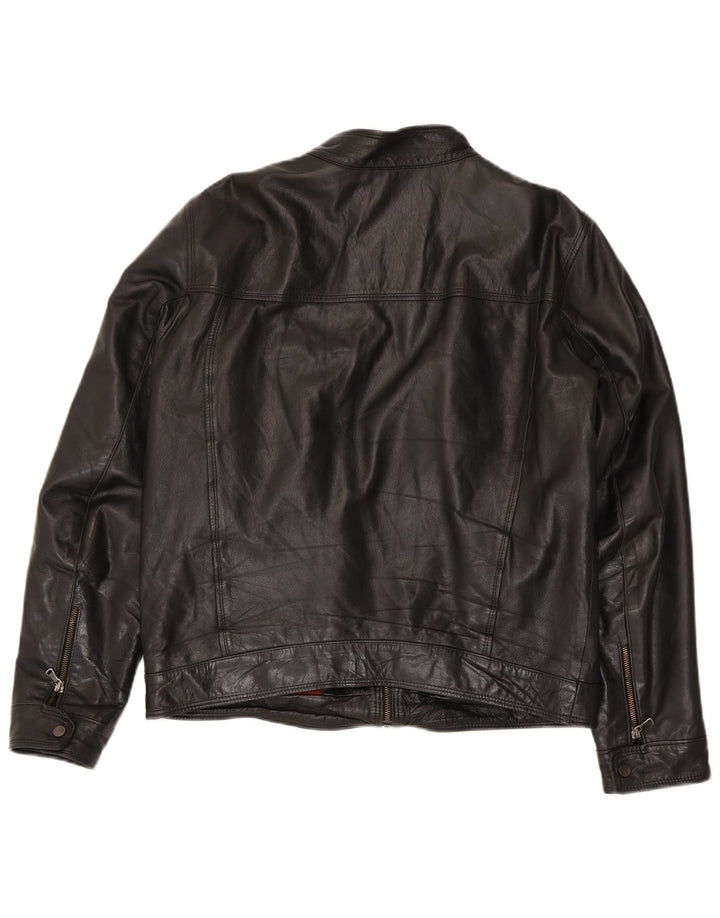 Giacca in pelle vintage da uomo IT 54 XL Nera