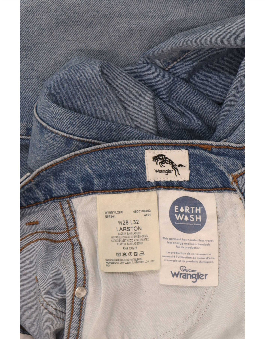 Jeans Wrangler Larston Slim da uomo W28 L32 in cotone blu