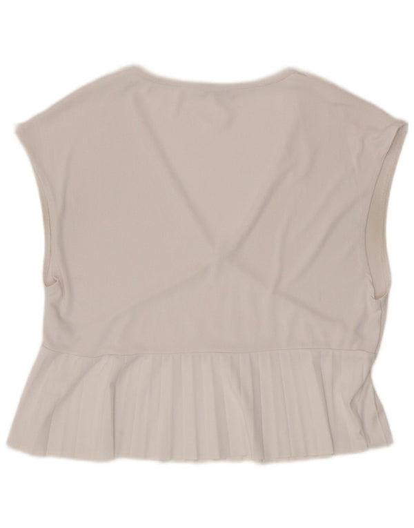 Camicetta da donna Zara Top UK 16 grande poliestere bianco