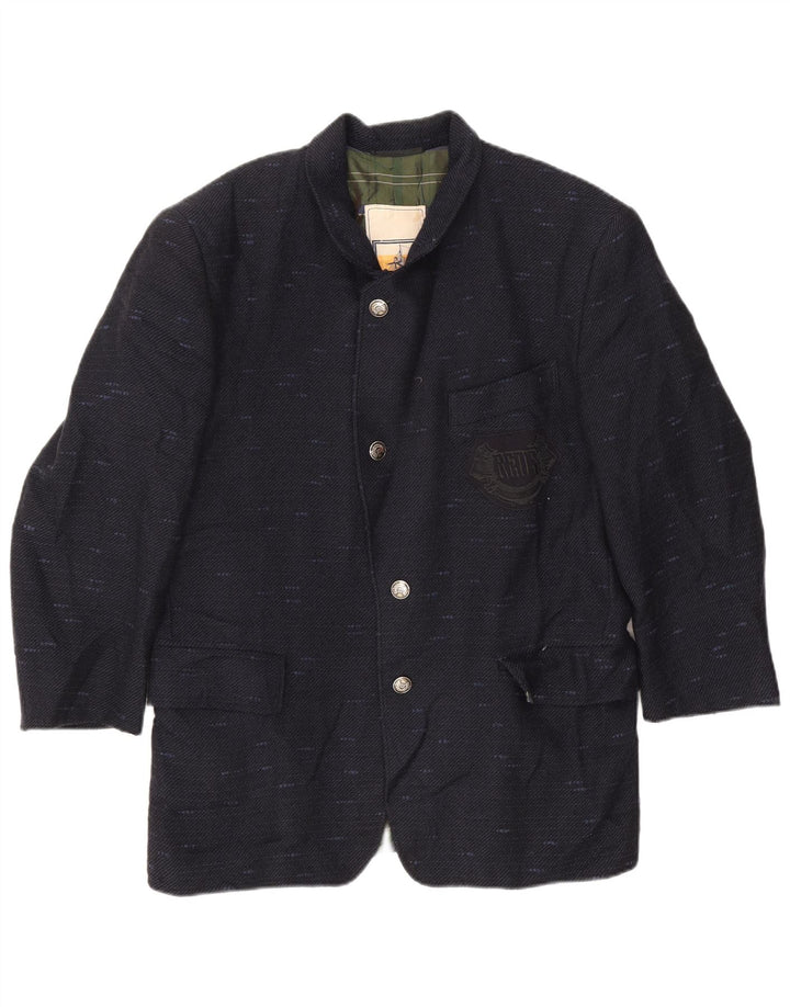 Giacca blazer da uomo a 4 bottoni RED'S UK 40 grande blu navy screziato