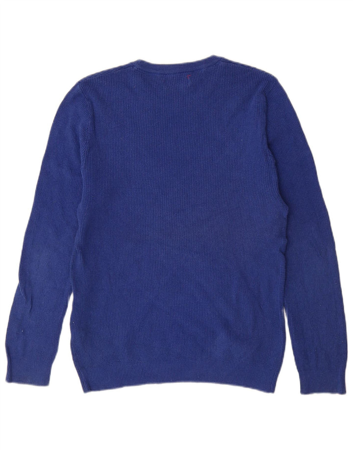 Maglione girocollo da uomo Zara piccolo in cotone blu