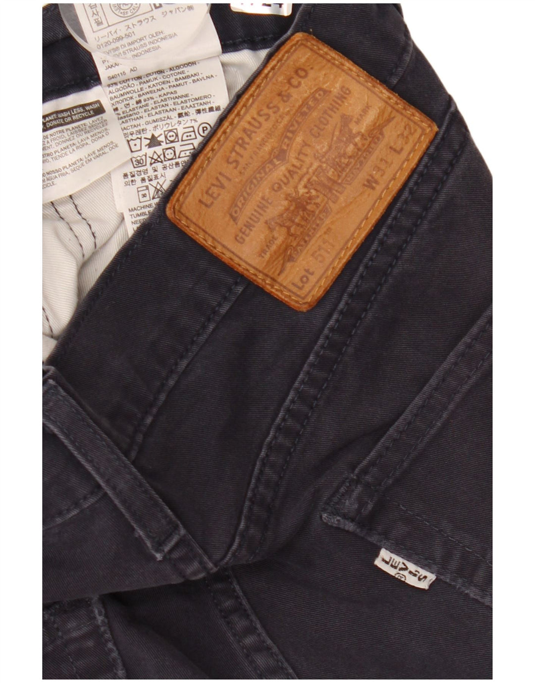 Levi's Uomo 511 Slim Jeans W31 L32 Blu Navy Cotone