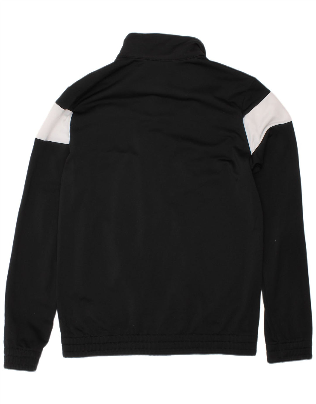 ADIDAS Boys Tracksuit Top Jacket 9-10 Years Black Colourblock Polyester