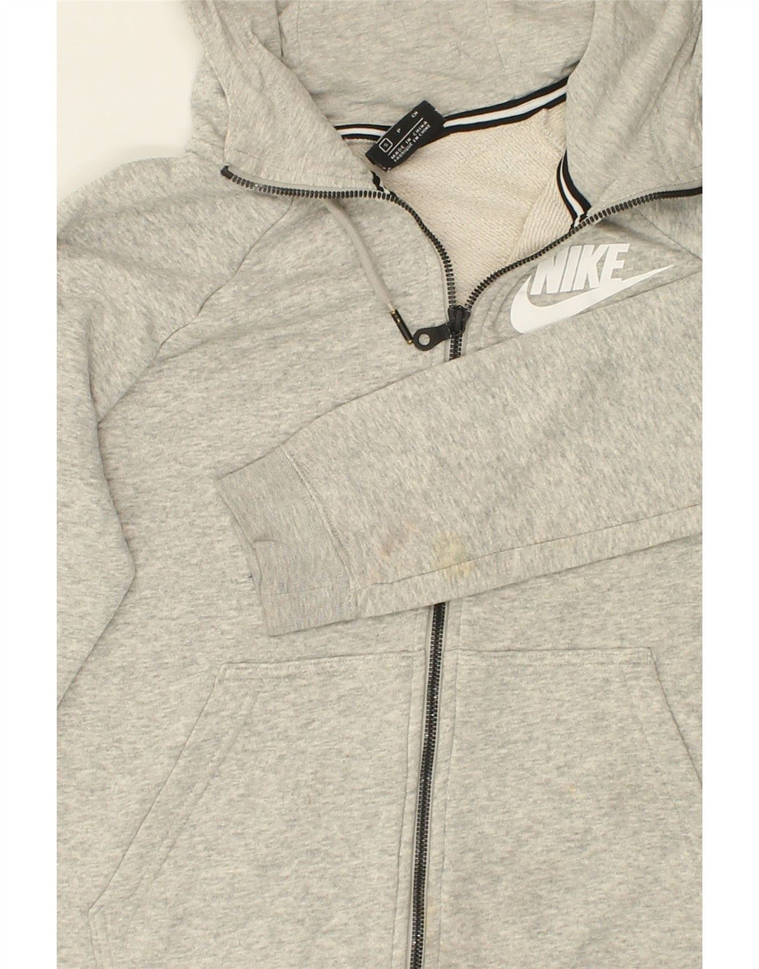 NIKE Mens Zip Hoodie Sweater Small Grey Cotton Vintage Nike and Second-Hand Nike from Messina Hembry 
