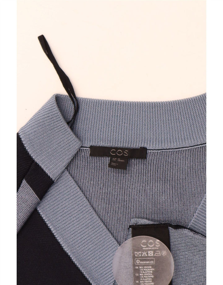 COS Abito maglione da donna a maniche corte vestibilità ampia UK 6 XS Blu navy a righe